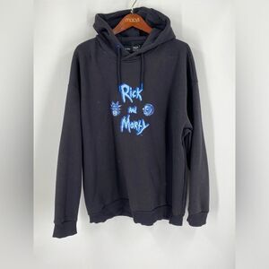 DeFacto Rick and Morty Printed Black Hoodie XL